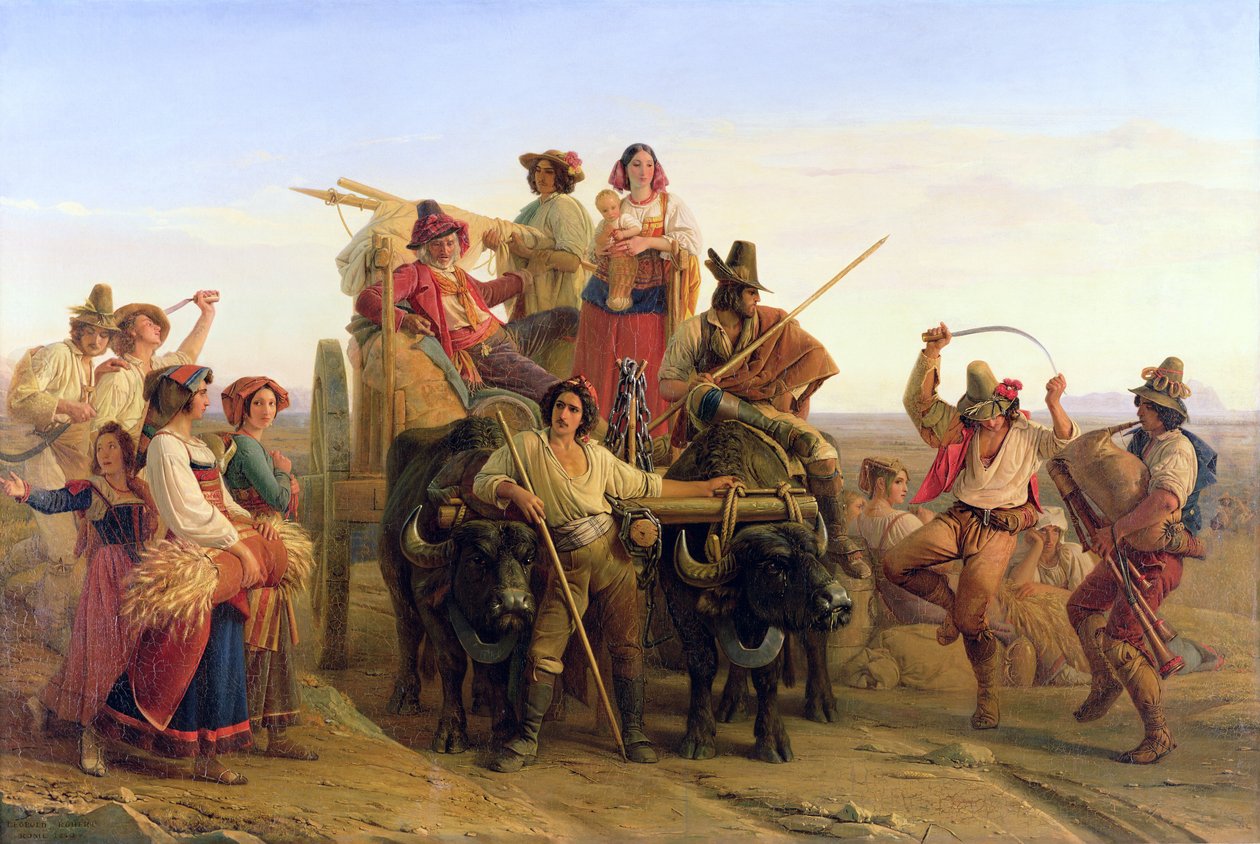 Høstmaskinernes ankomst til de pontinske moser, 1830 af Louis Leopold Robert