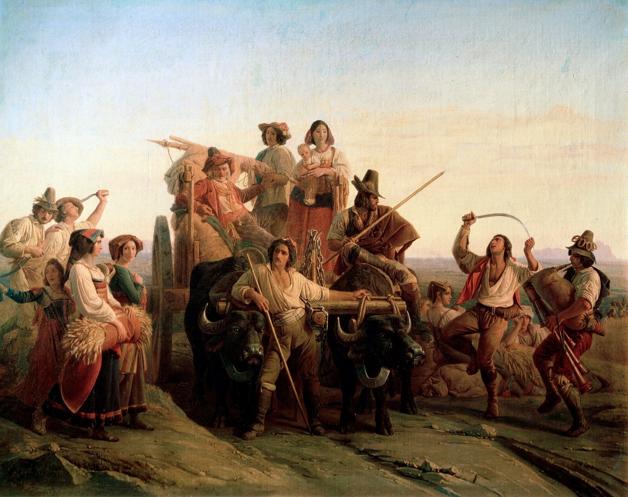 Høstmaskinernes ankomst til de pontinske moser, 1833 af Louis Leopold Robert