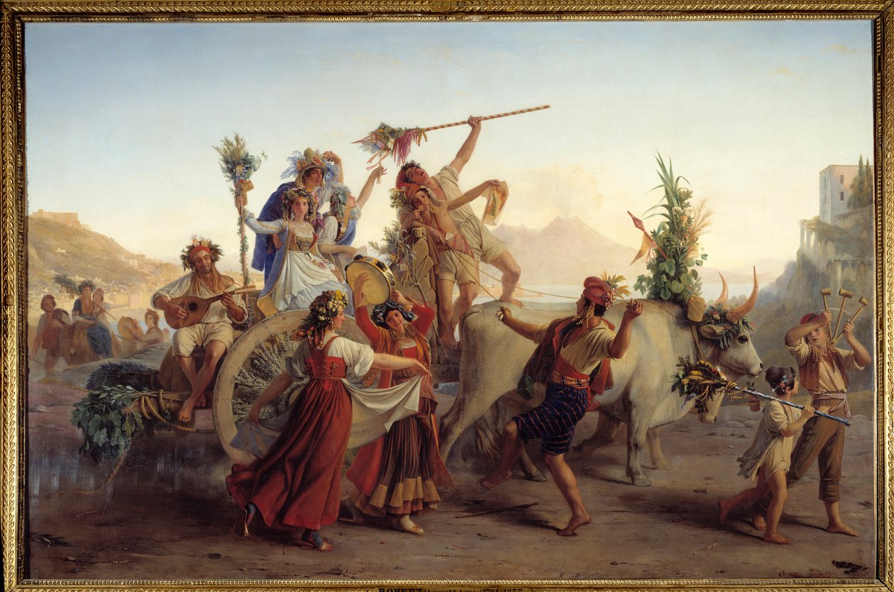 Tilbagekomsten af festen for Madonnaen af Buen nær Napoli Maleri af Louis Leopold Robert (1794-1835) 1827 Søn. 1,47x2,12 m af Louis Leopold Robert