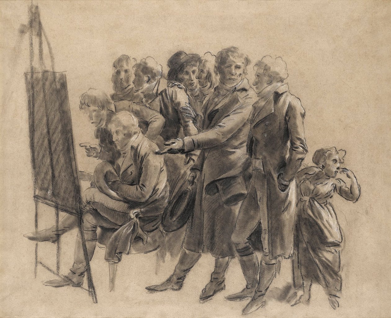 Louis-Léopold Boilly - Mødet mellem kunstnere (skitse) af Louis Leopold Boilly