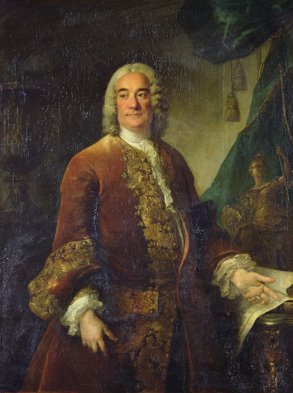 Charles-Francois-Paul Lenorman Tournehem (1684 - 1751), direktør for de kongelige bygninger, ca. 1750 (olie på lærred) af Louis Tocqué