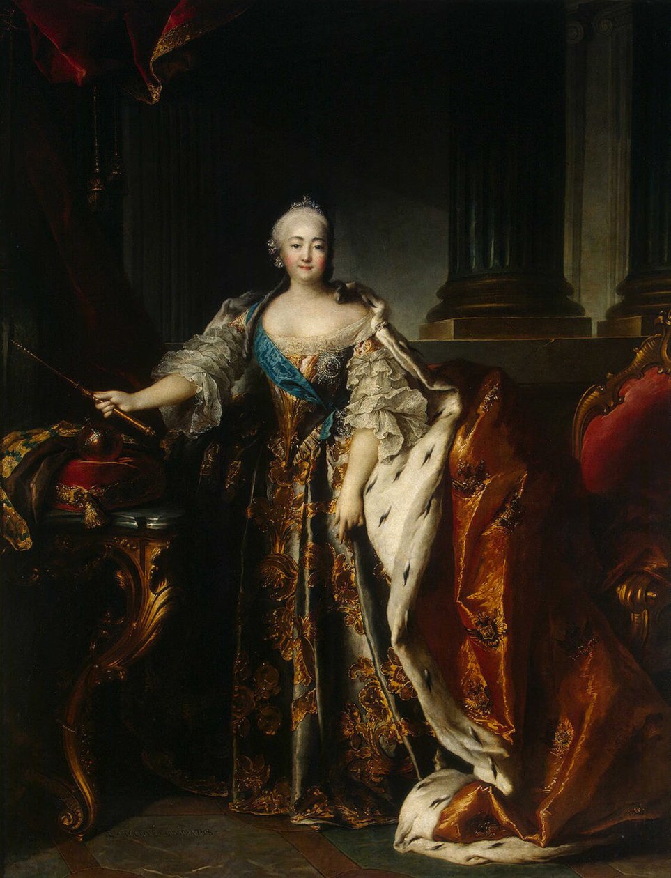 Portræt af kejserinde Elizabeth af Louis Tocqué