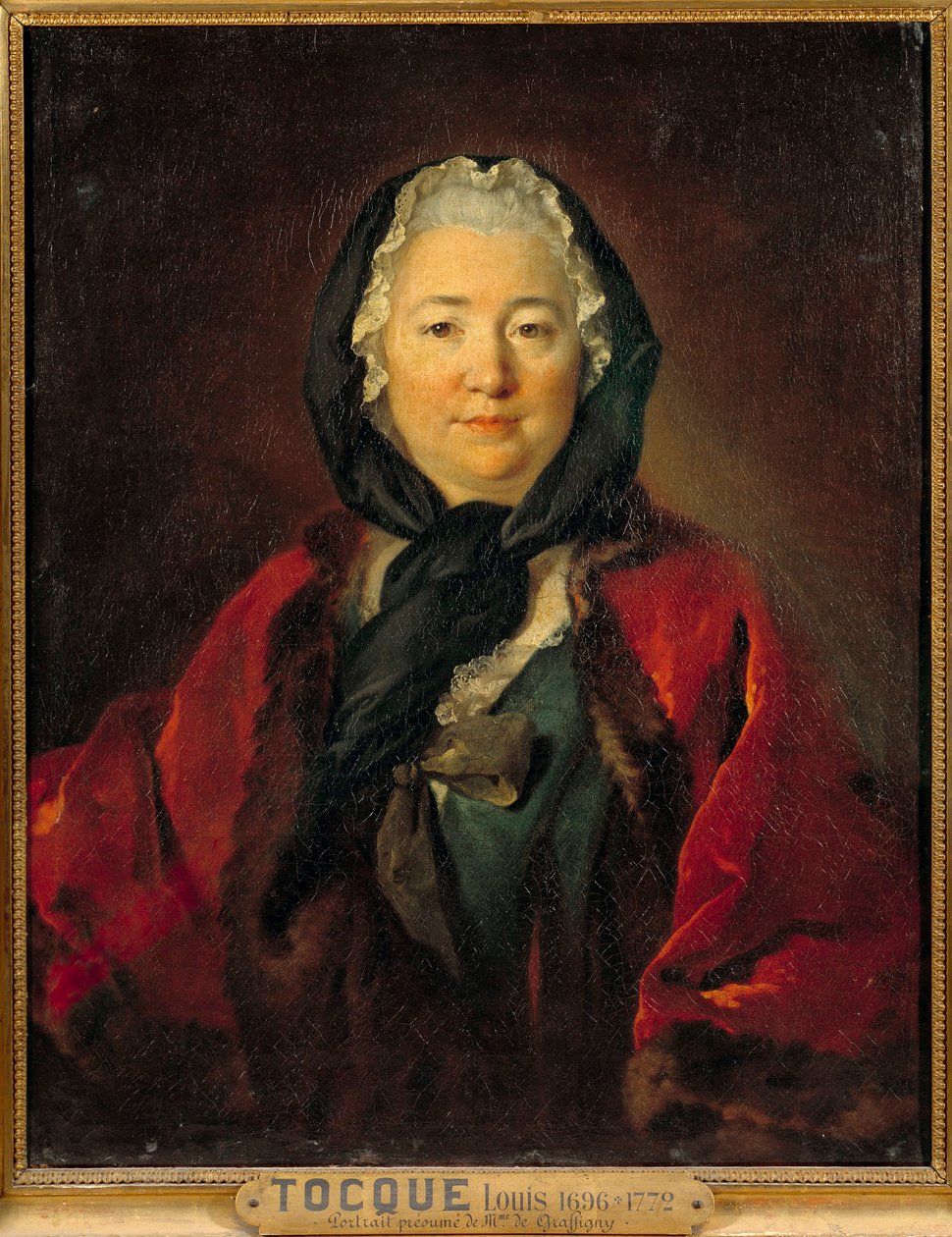 Formodet portræt af Madame de Graffigny (1695-1758) fransk forfatter Maleri af Louis Tocque (1696-1772) 1700-tallet søn. 0,81x0,65 m af Louis Tocqué