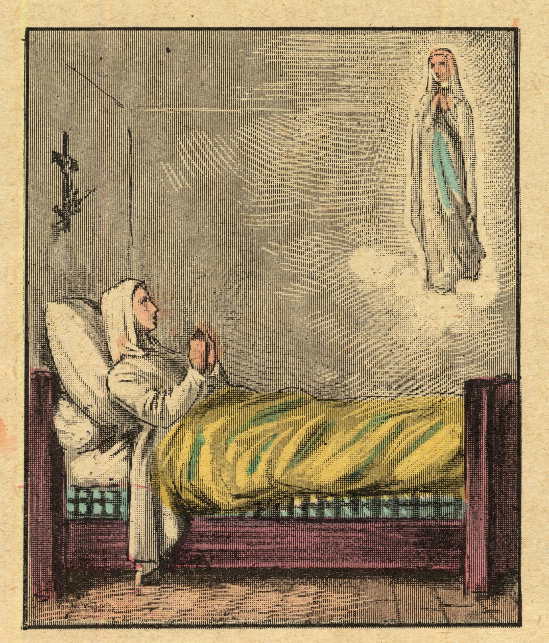 Bernadette Soubirous (1844-1879) - Indgravering fra "" Religiøs lære ved øjnene. Wonderful Album” af Louis Maitrejean og Georget Ramond - Frankrig 1910 af Louis Maitrejean