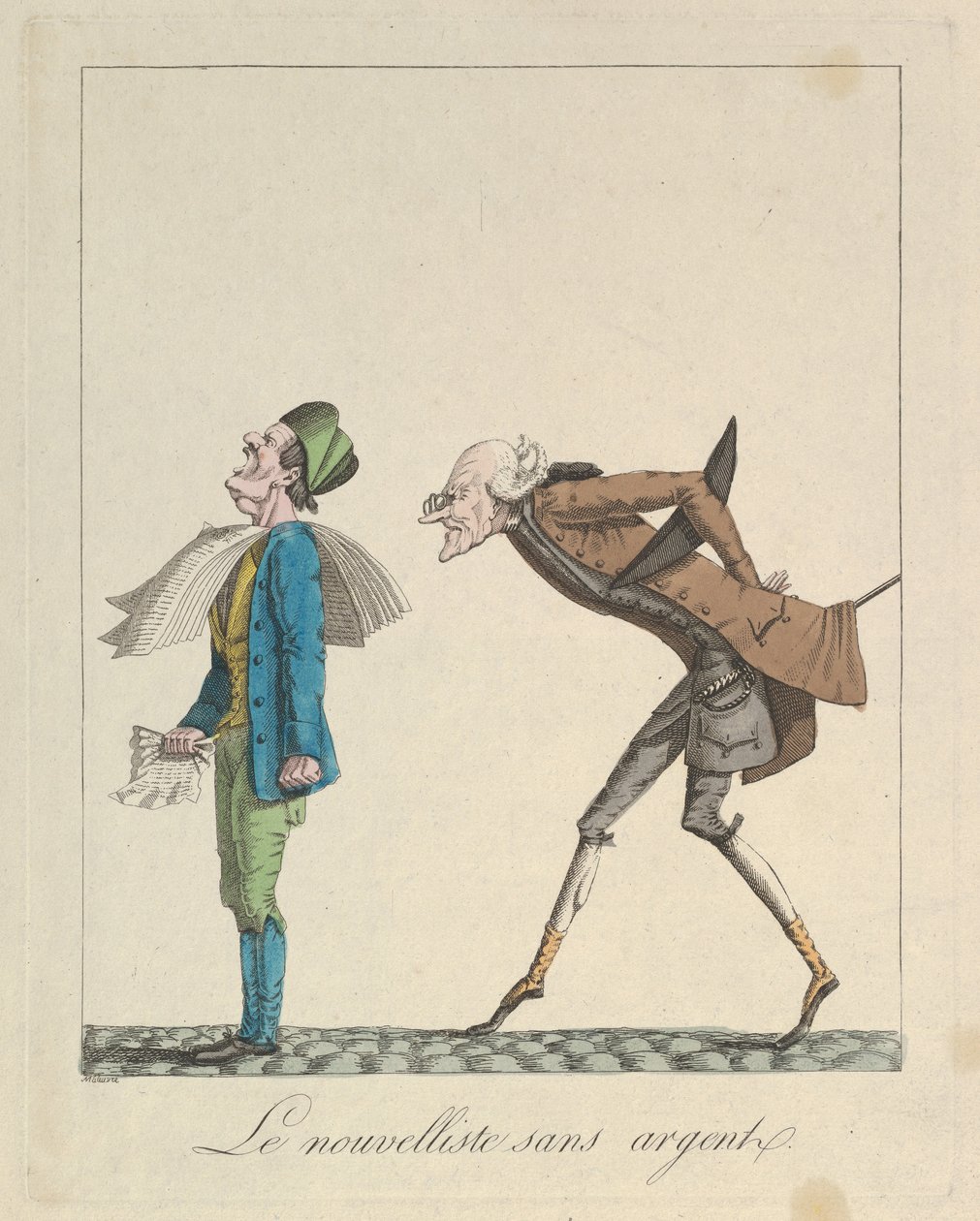Le Nouvelliste Sans Argent, 1814. af Louis Maleuvre