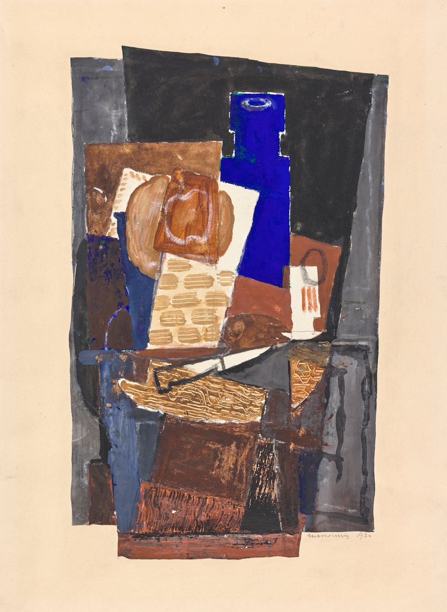 Stilleben med kniv af Louis Marcoussis