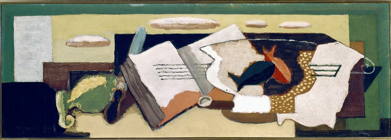 Vase med guldfisk (olie på lærred af Louis Marcoussis