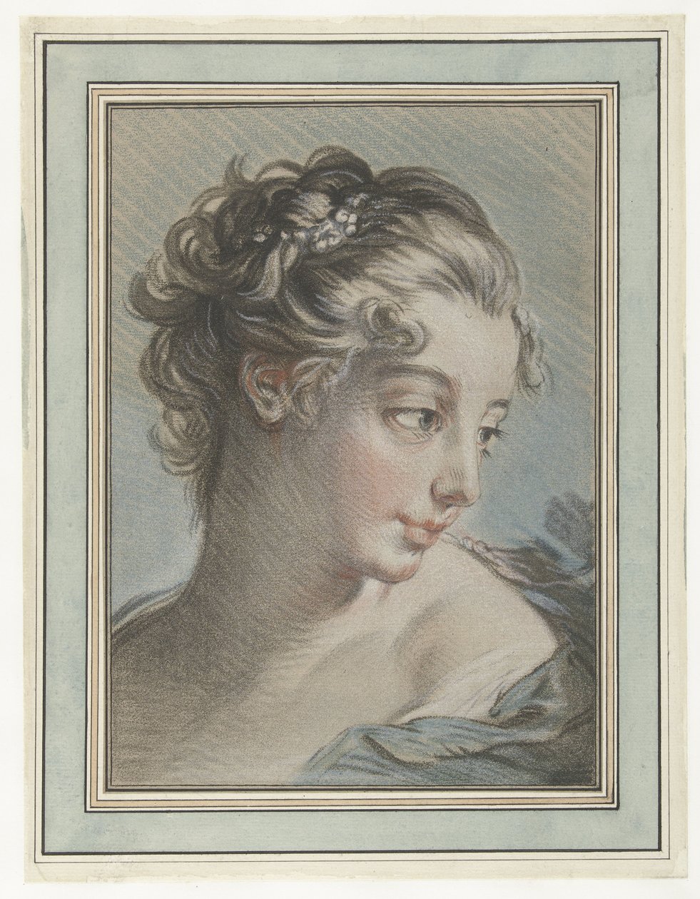 Buste af en ung kvinde Tete de femme af Louis Marin Bonnet