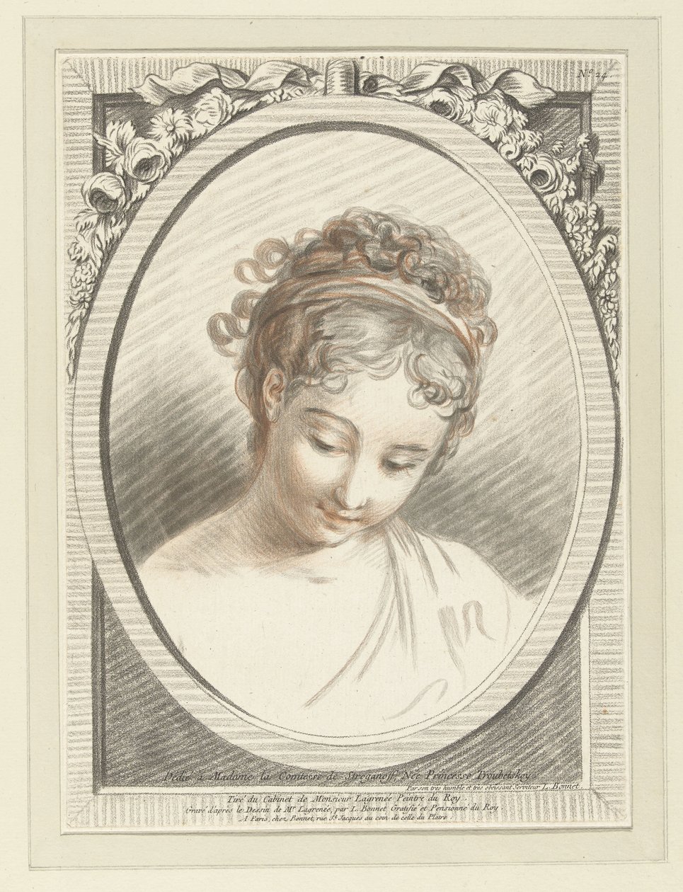 Buste af en ung kvinde Tete de femme af Louis Marin Bonnet