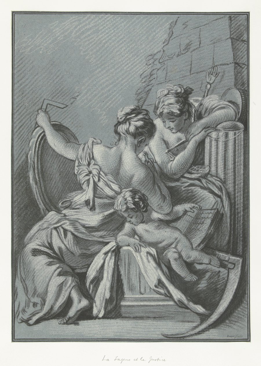 Visdom og Retfærdighed La Sagesse et la Justice af Louis Marin Bonnet