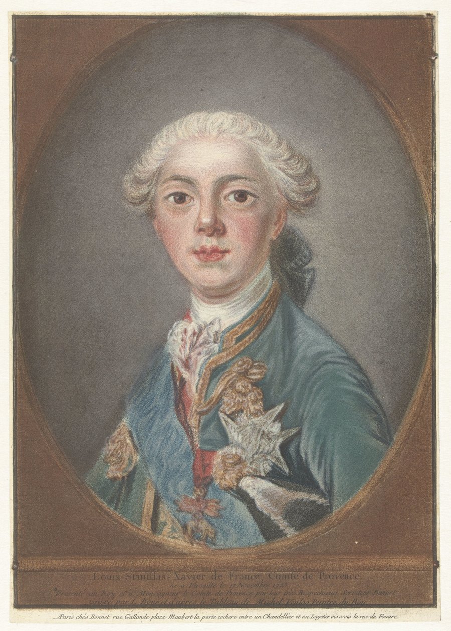 Portræt af Louis Stanislas Xavier fra Frankrig Louis-Stanislas-Xavier af Frankrig, greve af Provence (titel på objektet) af Louis Marin Bonnet