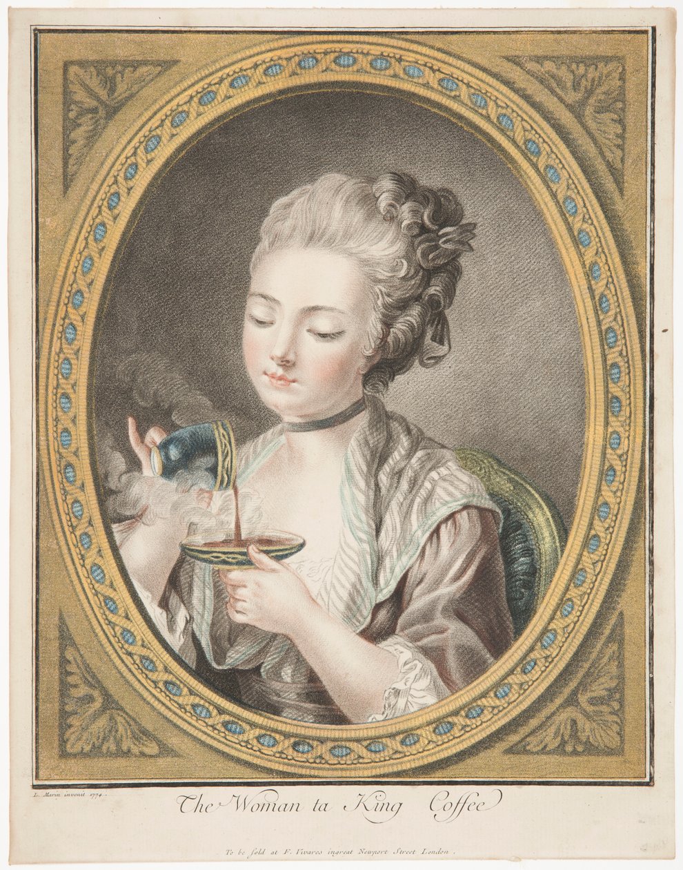 Kvinden tager kaffe af Louis Marin Bonnet
