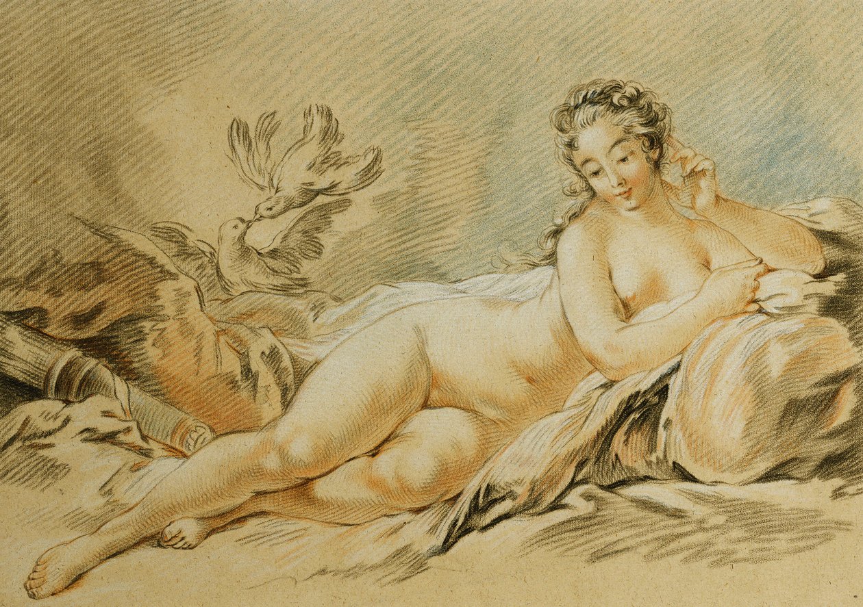 Venus hviler, efter Francois Boucher; Resten af ​​Venus, efter Francois Boucher, 1774 af Louis Marin Bonnet