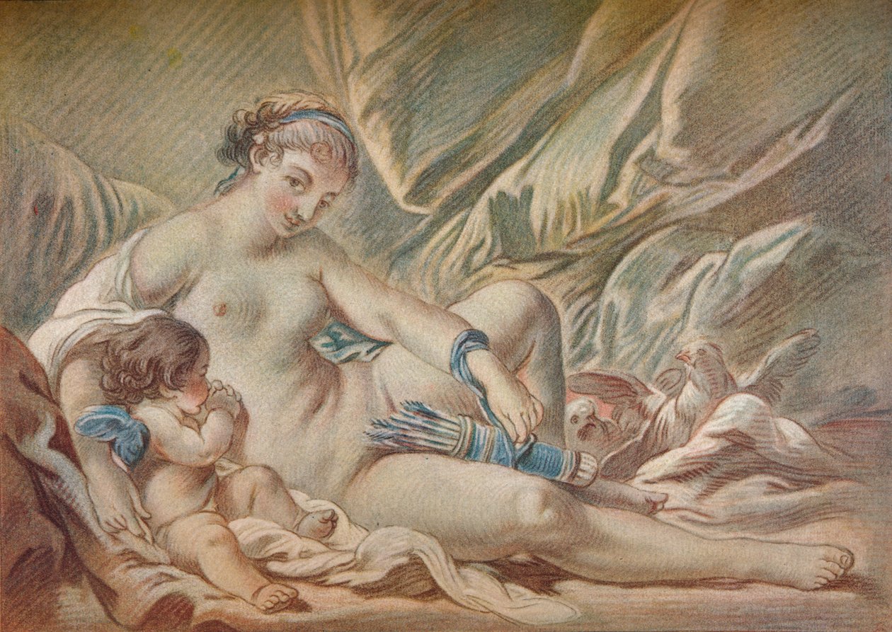 Venus og Amor, 1700-tallet, 1919 af Louis Marin Bonnet
