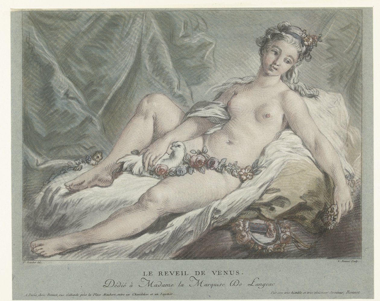 Venus vågner Le reveil de Venus (titel på objekt) af Louis Marin Bonnet