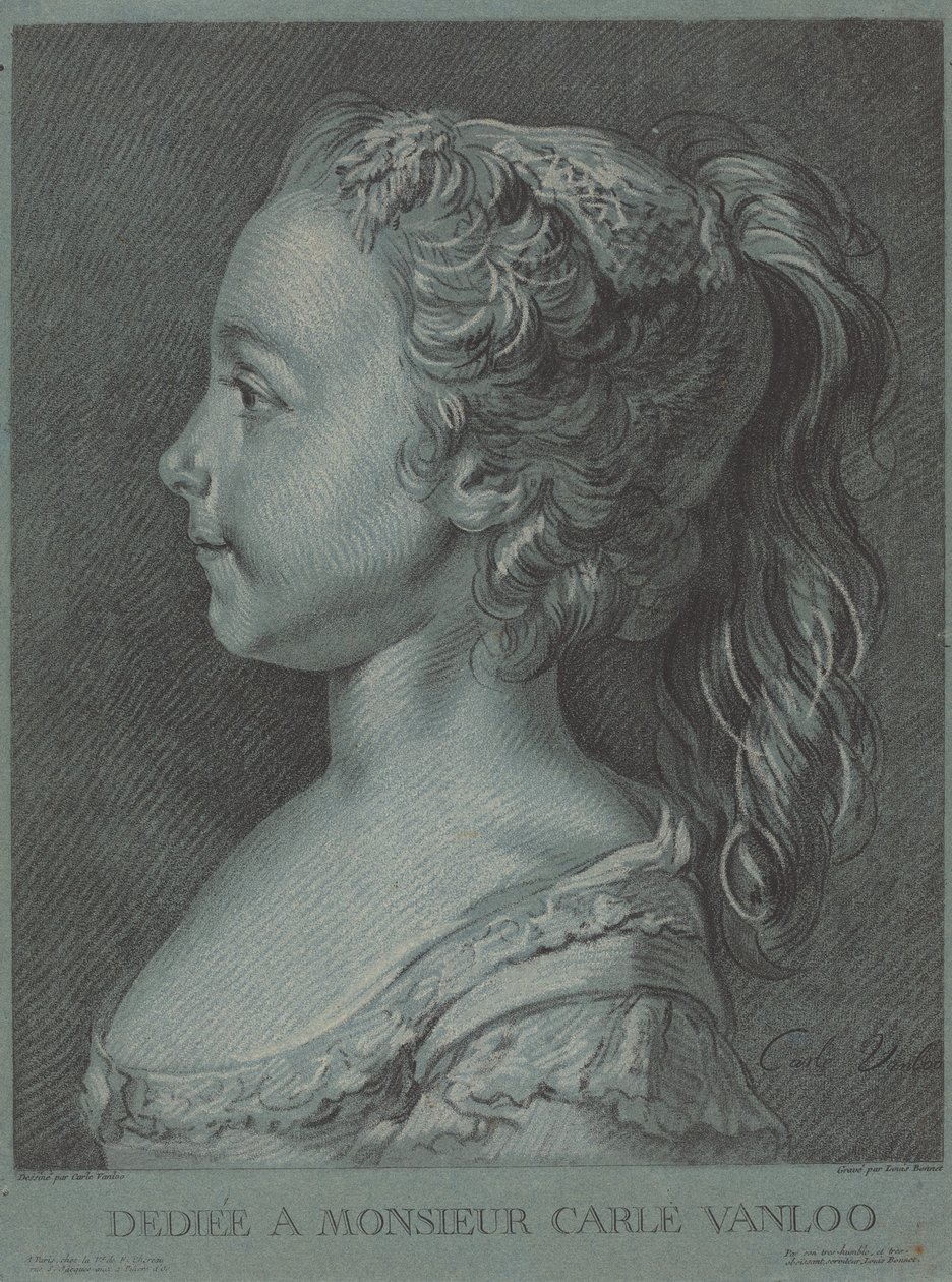 Marie-Rosalie Vanloo af Louis Marin Bonnet after Carle Van Loo