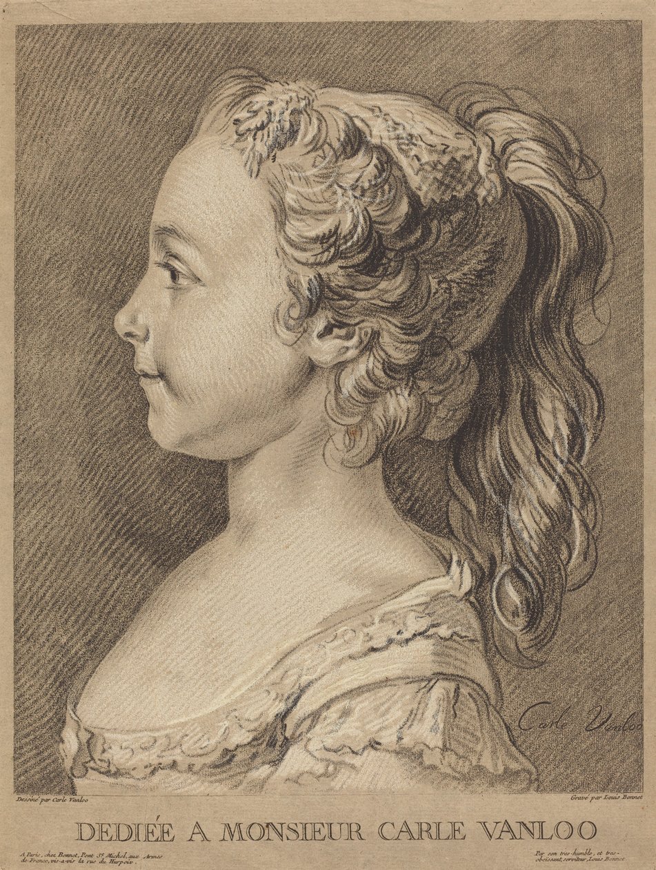 Marie-Rosalie Vanloo af Louis Marin Bonnet after Carle Van Loo