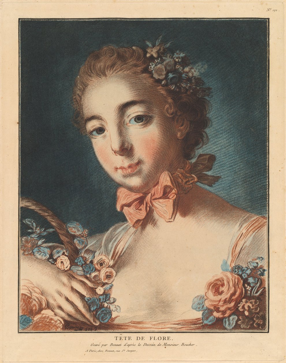 florahoved af Louis Marin Bonnet after François Boucher