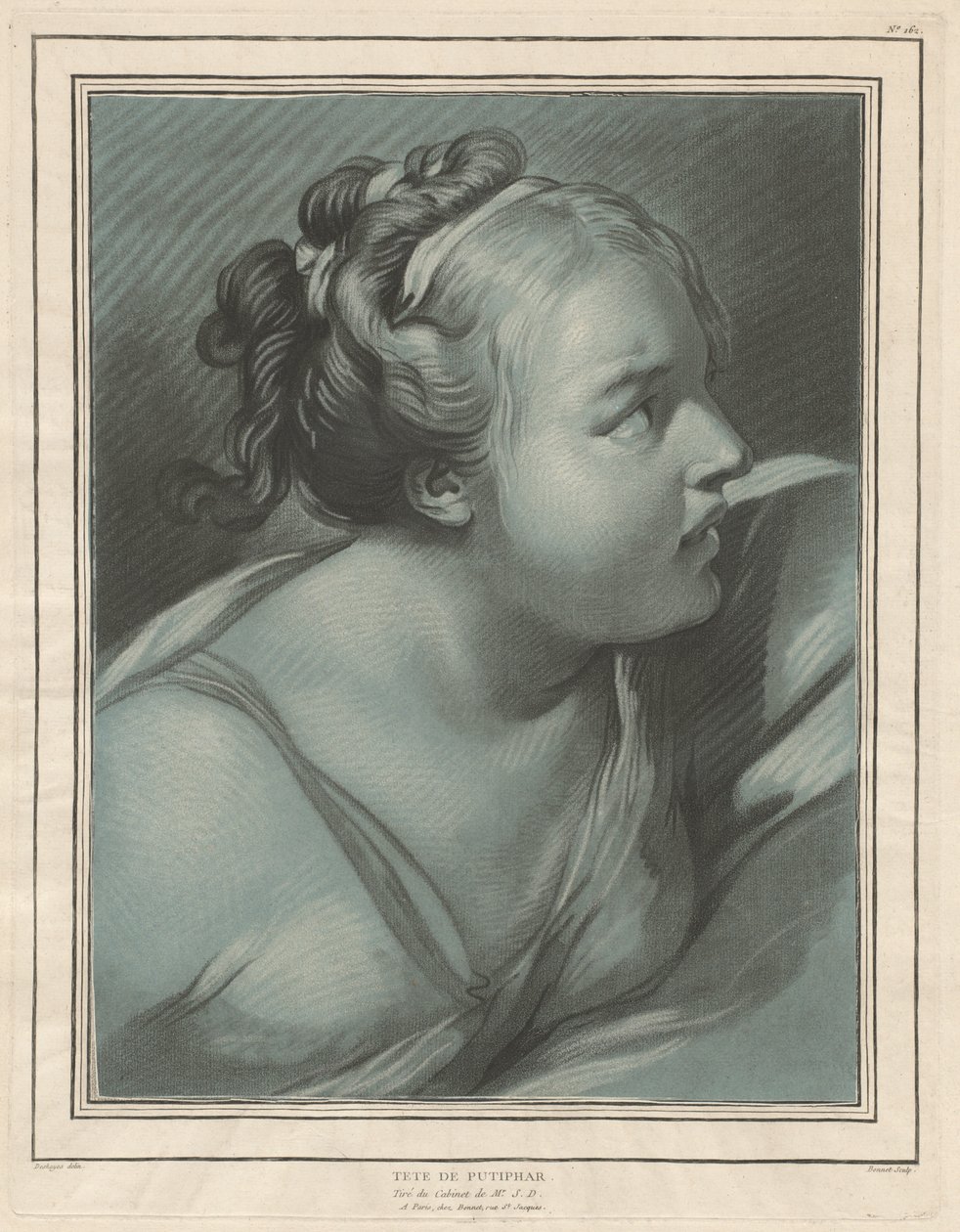Tête de Putiphar (chef for Potifars kone) af Louis Marin Bonnet, after Jean Baptiste Deshays