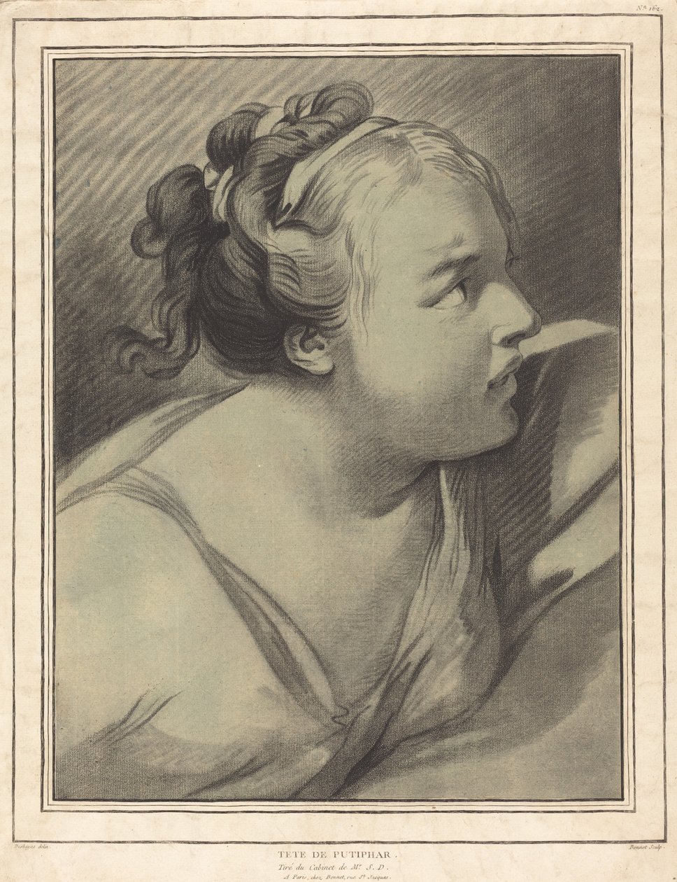 Leder af Potifar (Potifars kone) af Louis Marin Bonnet, after Jean Baptiste Deshays