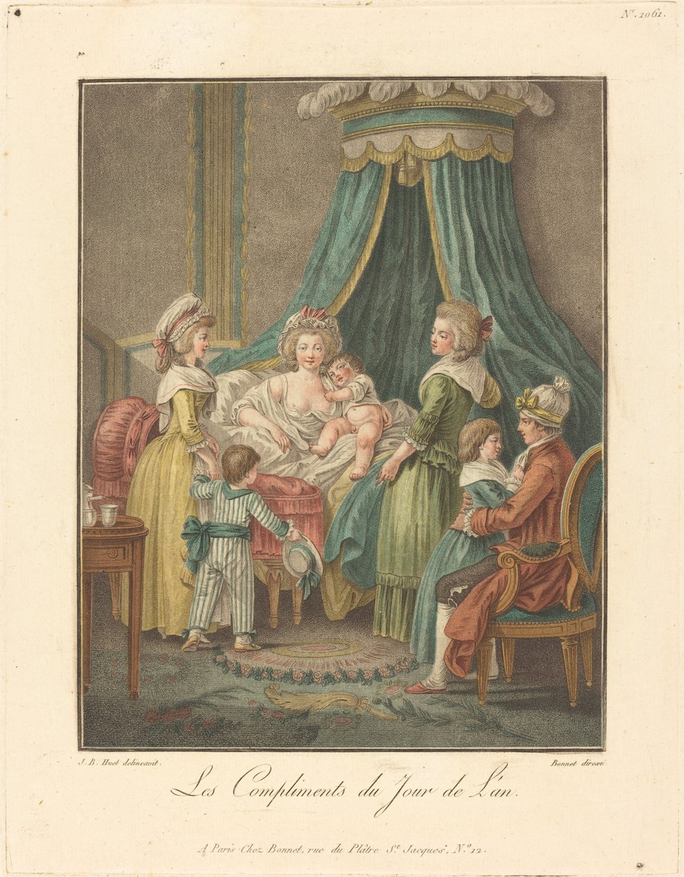 Nytårs komplimenter af Louis Marin Bonnet after Jean Baptiste Hüet, I