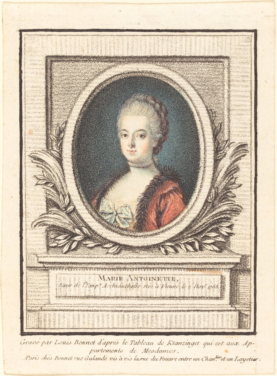 Marie Antoinette, Dauphine af Louis Marin Bonnet after Joseph Kranzinger