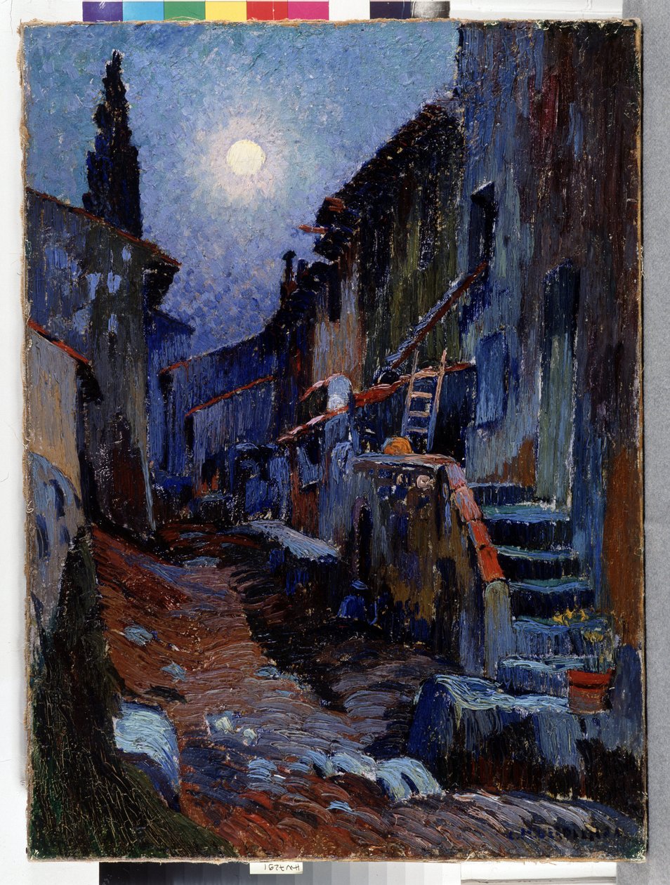 Auriol, gyde med måneskin Maleri af Louis Mathieu Verdilhan (1875-1928) Dim. 81x59 cm Obligatorisk omtale: Samlingsfondens hilsen Provence, Marseille af Louis Mathieu Verdilhan