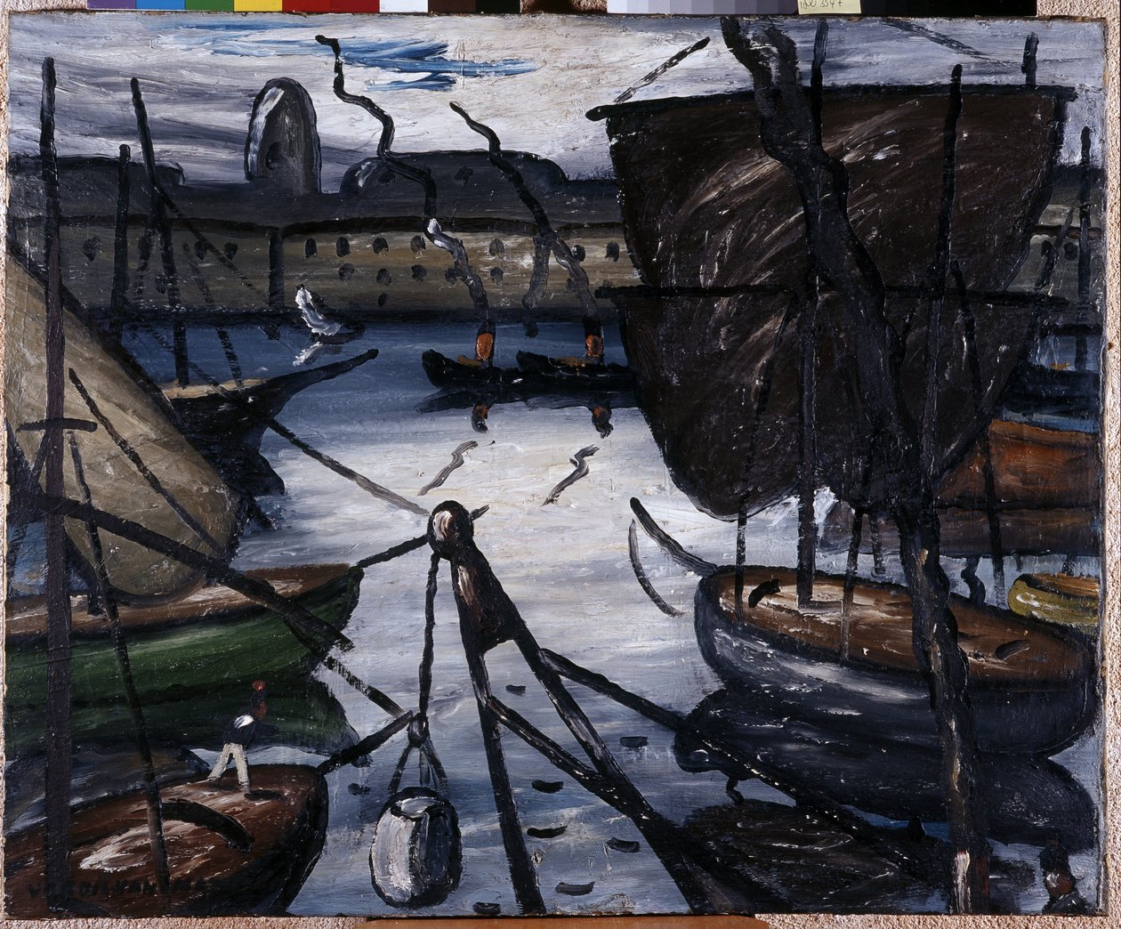 Den gamle havn. Maleri af Louis Mathieu Verdilhan (Louis-Mathieu Verdilhan af Louis Mathieu Verdilhan