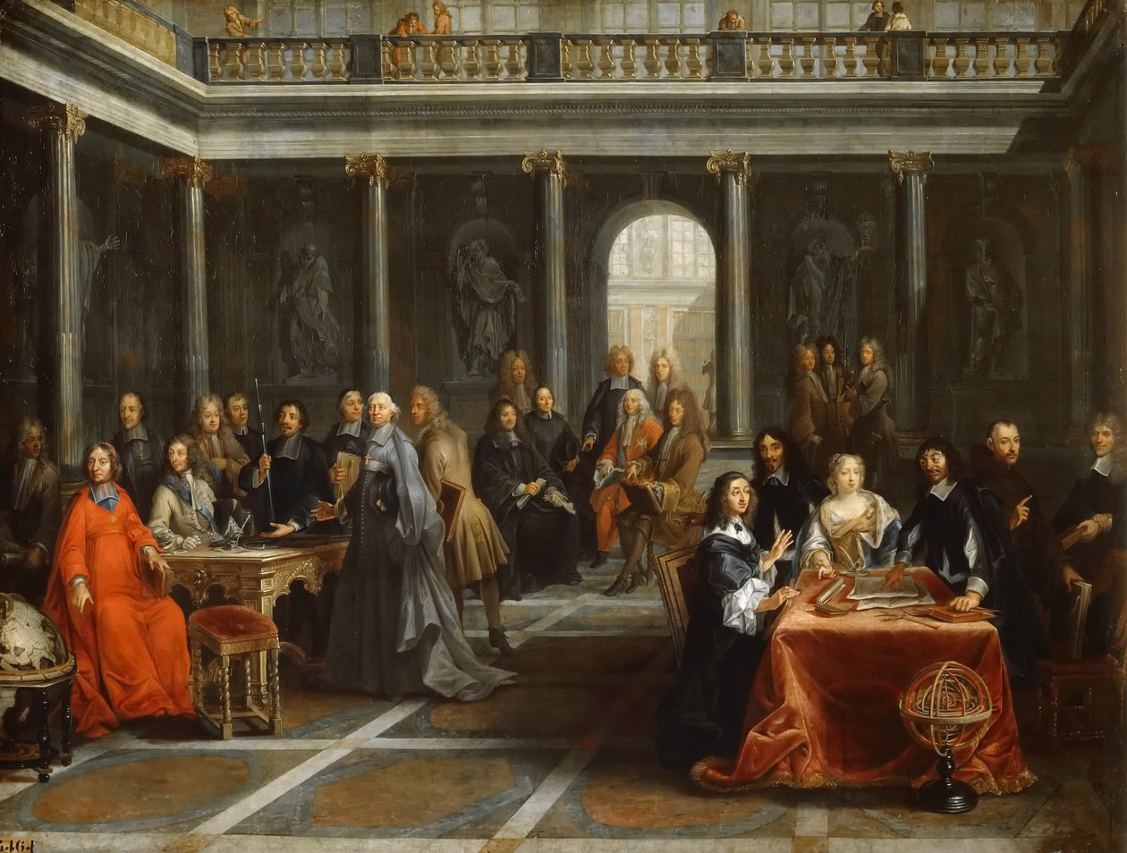 Dronning Christina af Sverige, omgivet af sit hof af Louis Michel Dumesnil the Younger