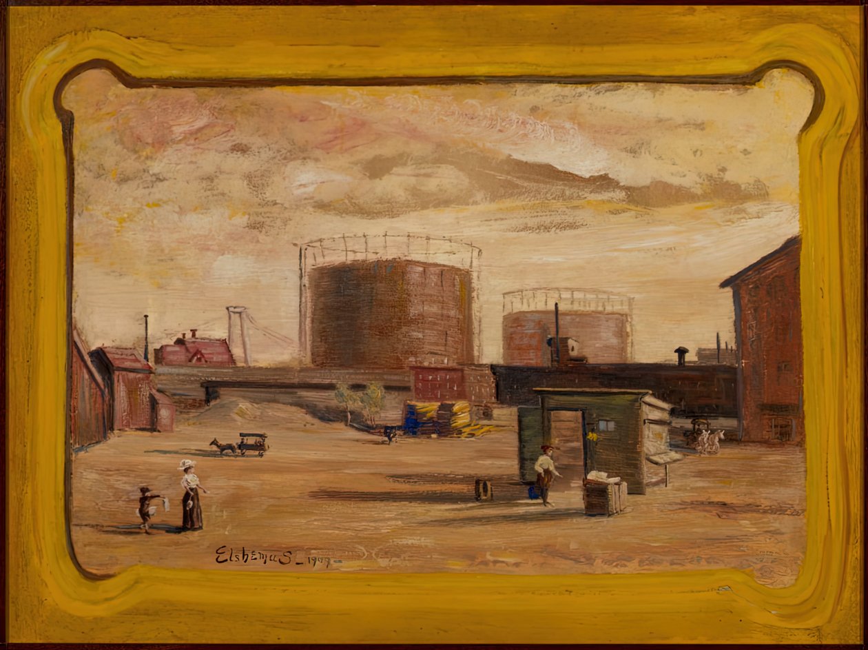 Gastanke ved slutningen af 23rd Street, New York, 1909. af Louis Michel Eilshemius