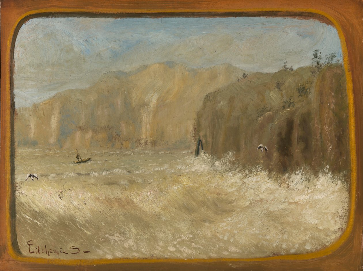 To måger og klipper, ca. 1913-1921. af Louis Michel Eilshemius