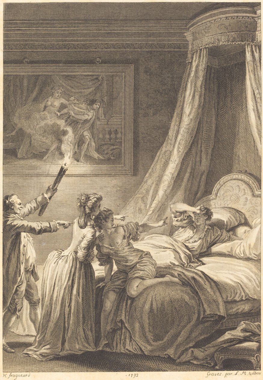 Le gascon puni af Louis Michel Halbou and Antoine Jean Duclos after Jean Honoré Fragonard