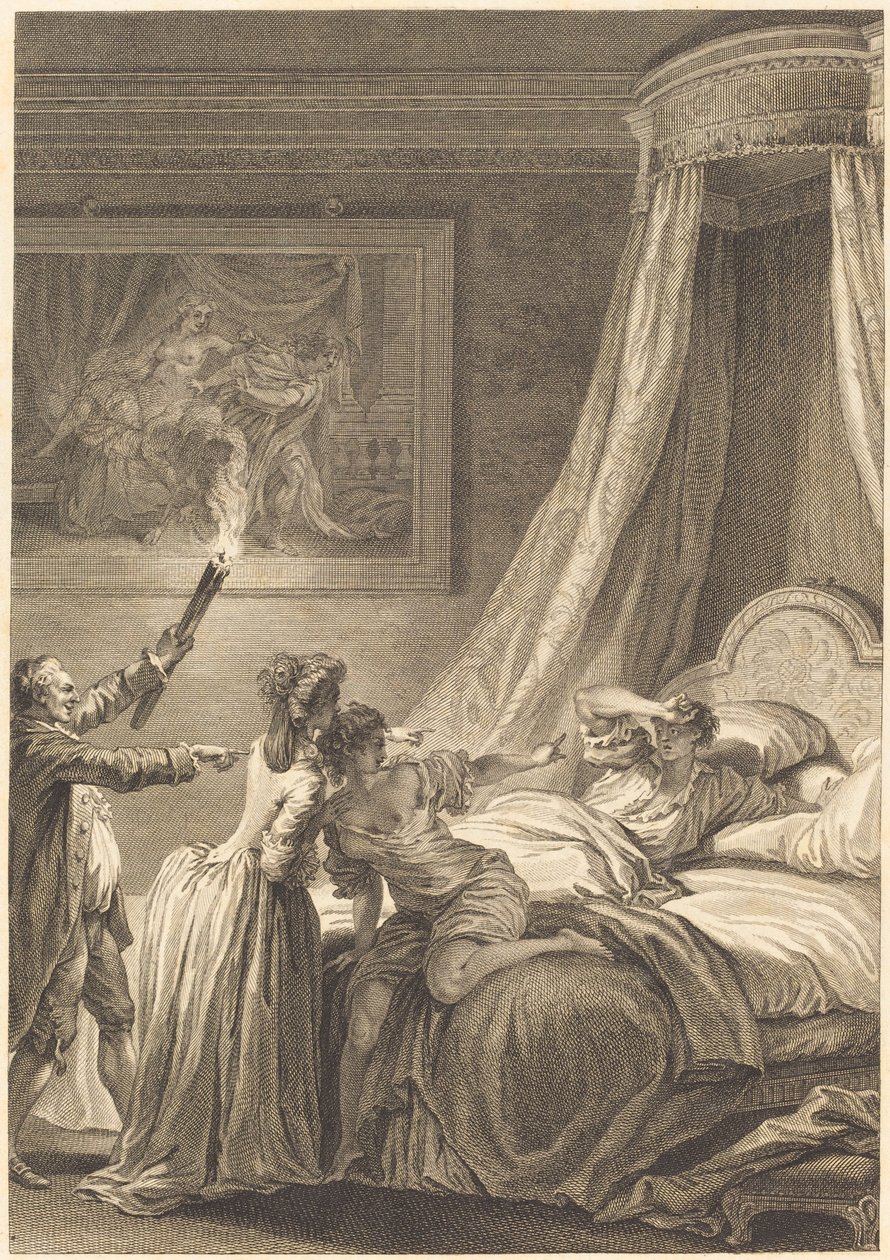 Le gascon puni af Louis Michel Halbou and Antoine Jean Duclos after Jean Honoré Fragonard