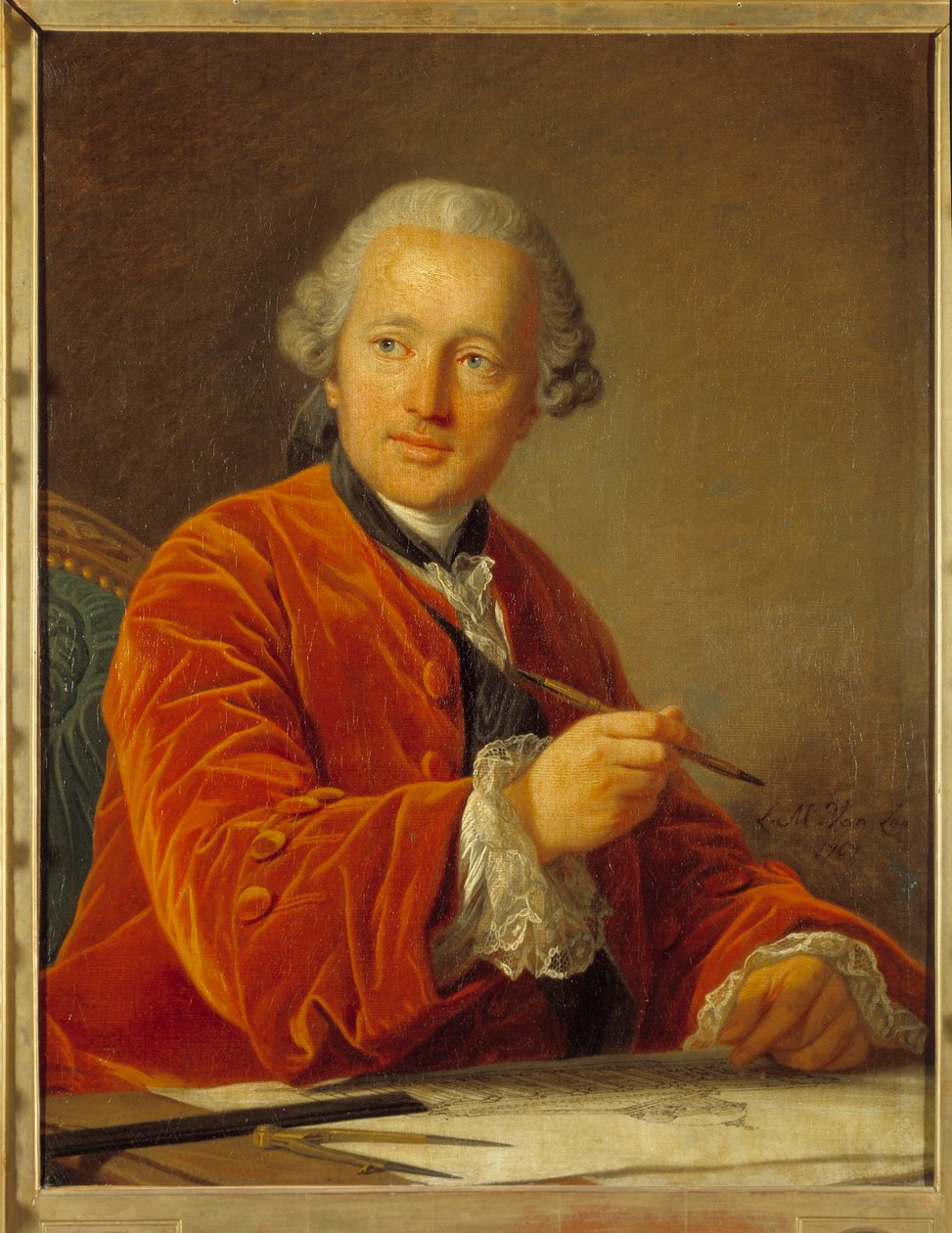 Portræt af Germain Soufflot (1713-1780) arkitekt af Pantheon-maleriet af Louis Michel van Loo (1707-1771) 1700-tallet 0,79x0,62 m af Louis Michel van Loo