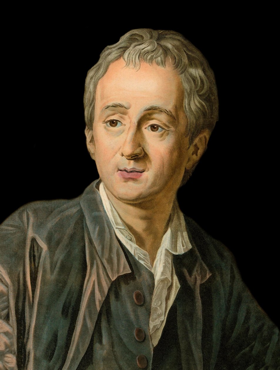 Portræt af den franske forfatter og filosof Denis Diderot (1713-1784) gravering af Michel Van Loo af Louis Michel van Loo
