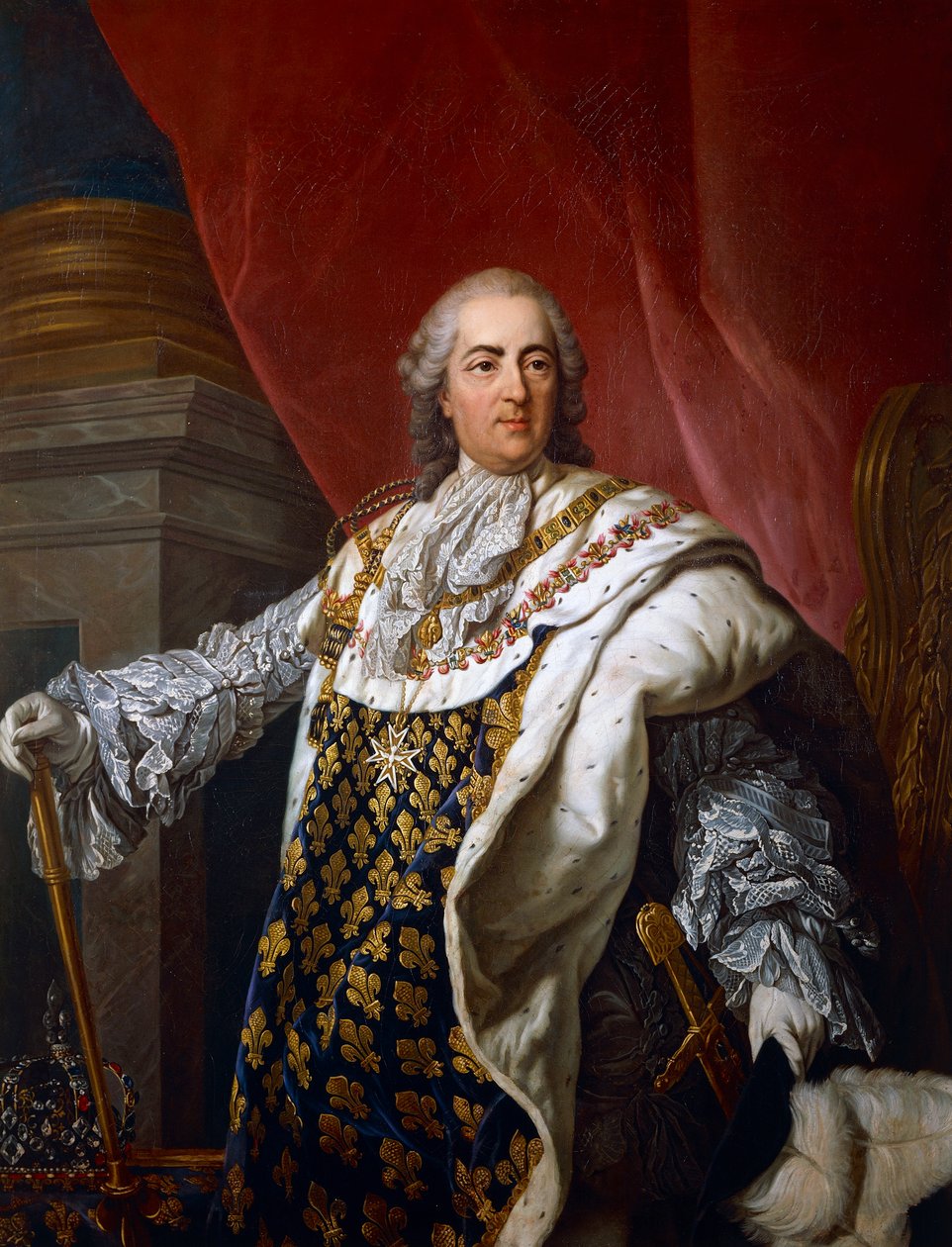 Portræt af Louis XVI af Frankrig (Versailles af Louis Michel van (after) Loo