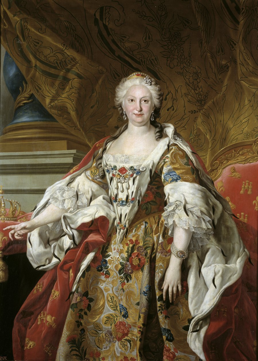 Spansk: Isabel Farnesio, reina de España Officielt portræt af dronning Isabel de Farnesio af Louis Michel van Loo
