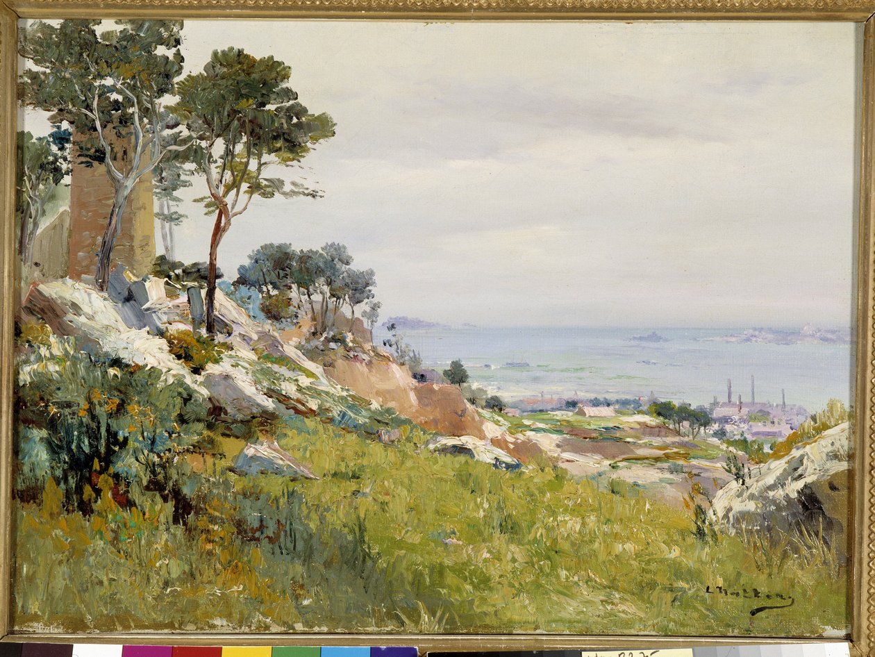 Udsigt over Friuli-øerne fra Madragues højder Maleri af Louis Nttero (1875-1915) Obligatorisk omtale: Samlingsfondens hilsen fra Provence, Marseille af Louis Nattero