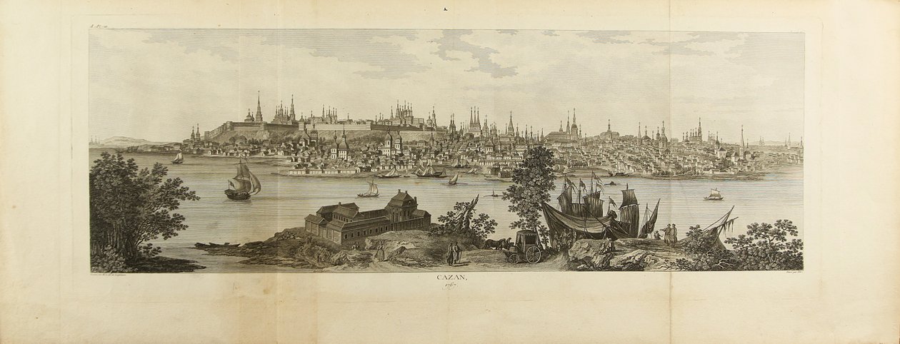 Panoramaudsigt over Kasan, 1767 af Louis Nicolas de Lespinasse
