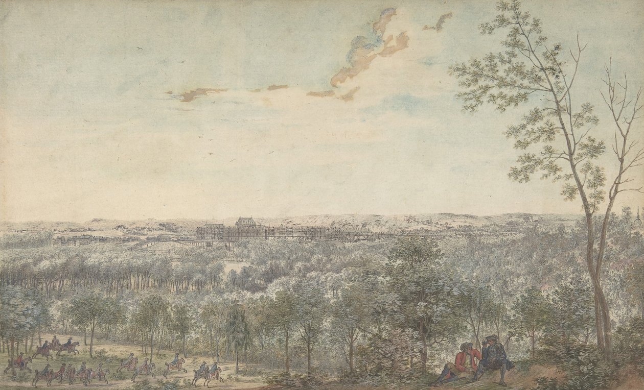 Versailles set fra sydvest, 1779. af Louis Nicolas de Lespinasse