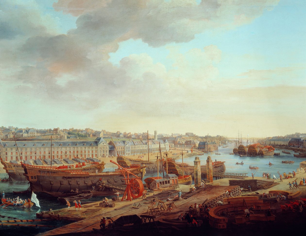Skibsværft: "" The City of Brest"" Detalje. Maleri af Louis Nicolas van Blarenberghe (1716-1794) 1774 af Louis Nicolas van Blarenberghe