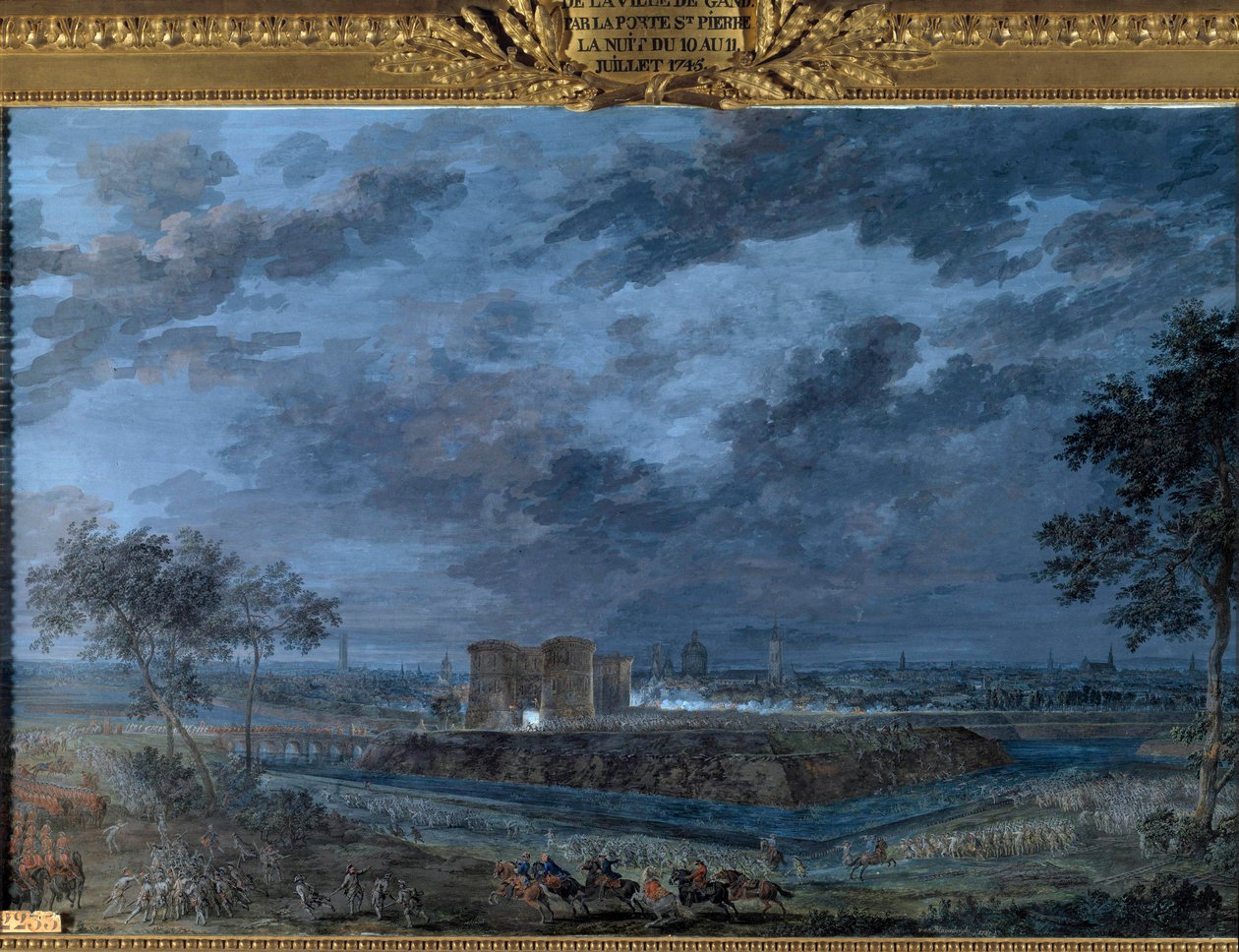 Erobringen af Gent natten mellem den 10. og 11. juli af Louis Nicolas van Blarenberghe