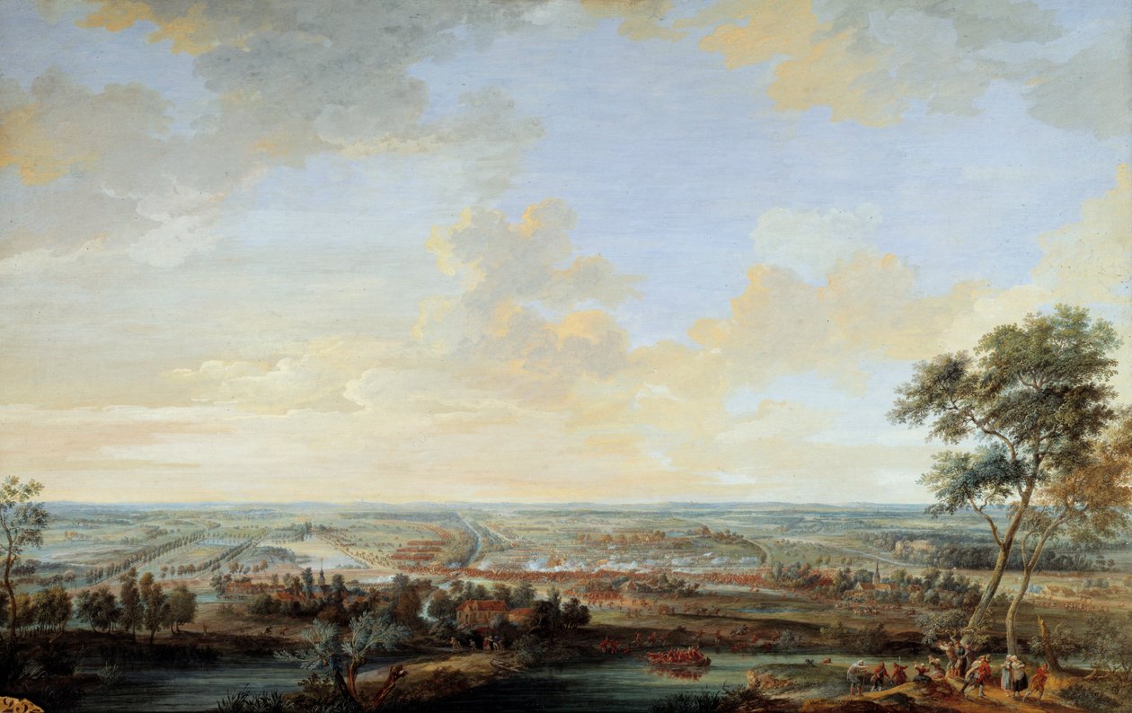Den østrigske arvefølgekrig (1741-1748): "" Slaget ved Melle vundet af Viscount of Chayla, 9. juli af Louis Nicolas van Blarenberghe
