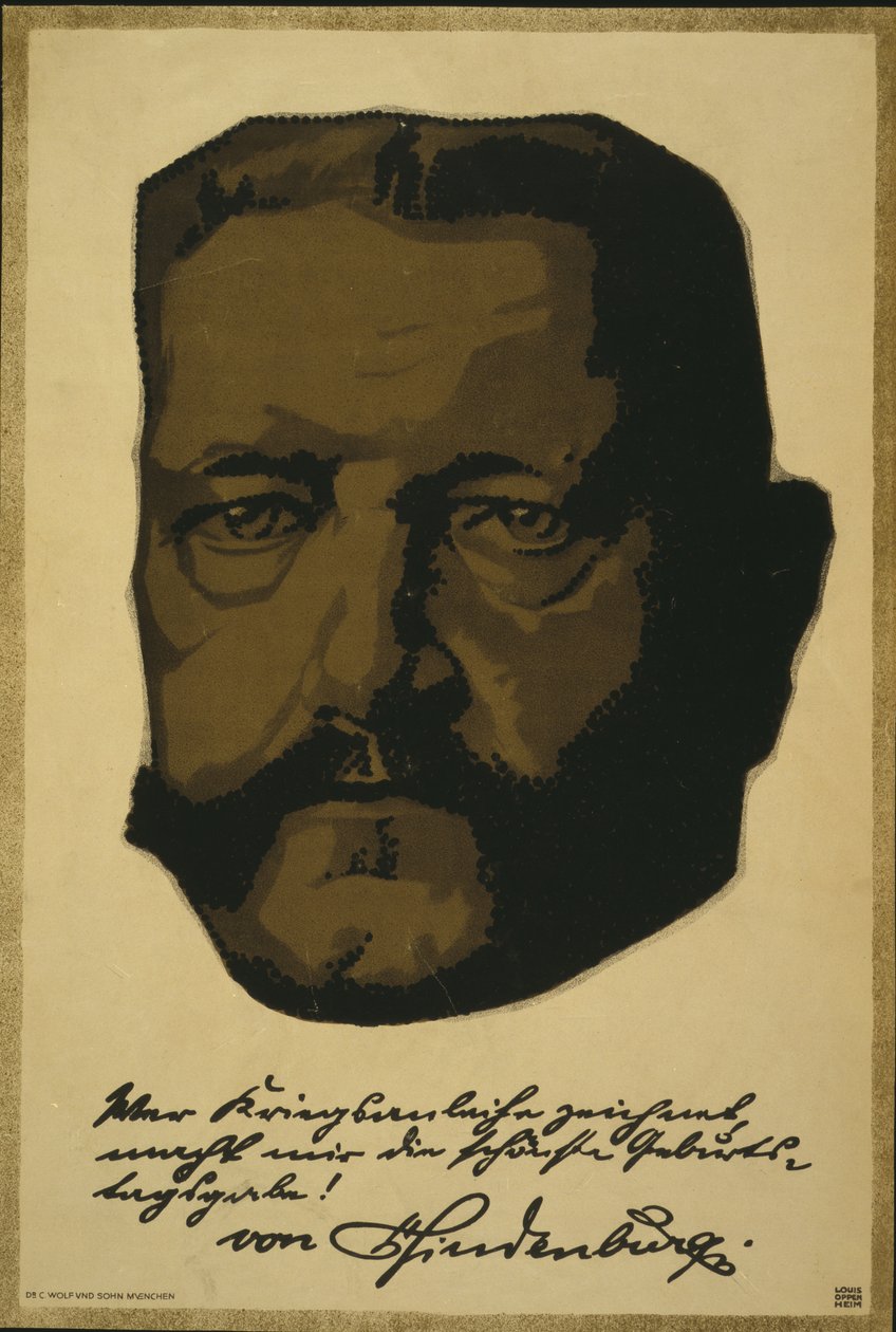 Portræt af general feltmarskal Paul von Hindenburg af Louis Oppenheim