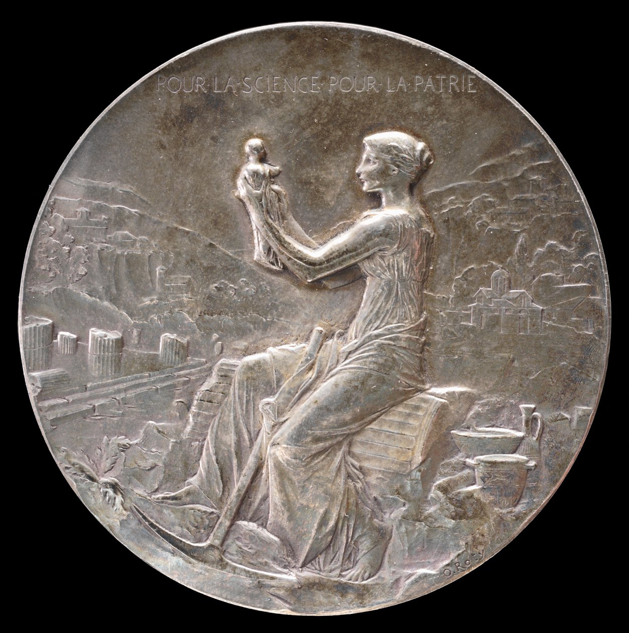 Medalje til 50-årsdagen for den franske skole i Athen [forside], 1898. af Louis Oscar Roty