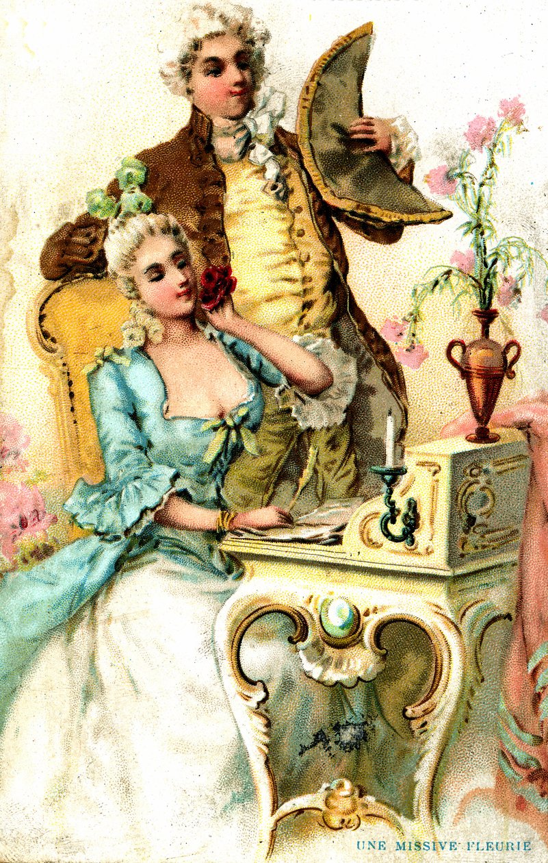 Et blomstrende brev: Publicite 1874. Tegning tilskrevet Louis Paul Pierre Dumont-1822-18 af Louis Paul Pierre Dumont