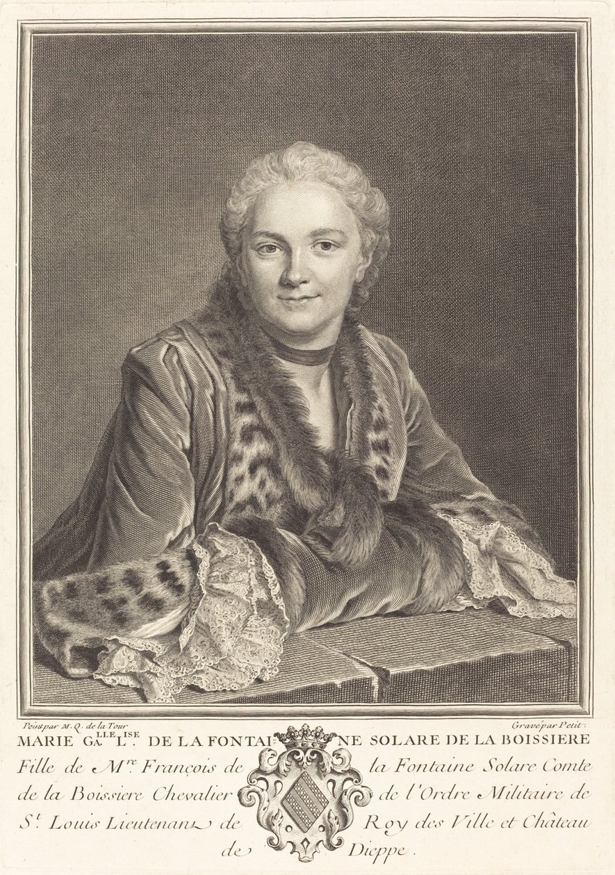 Marie Gallise de la Fontaine af Louis Petit after Maurice Quentin de La Tour