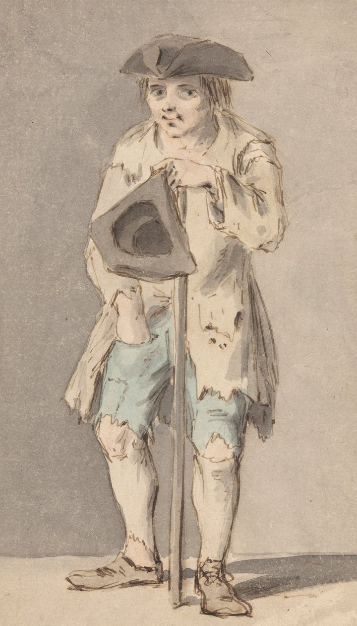 Tigger med personale, der holder tricorn hat af Louis Philippe Boitard