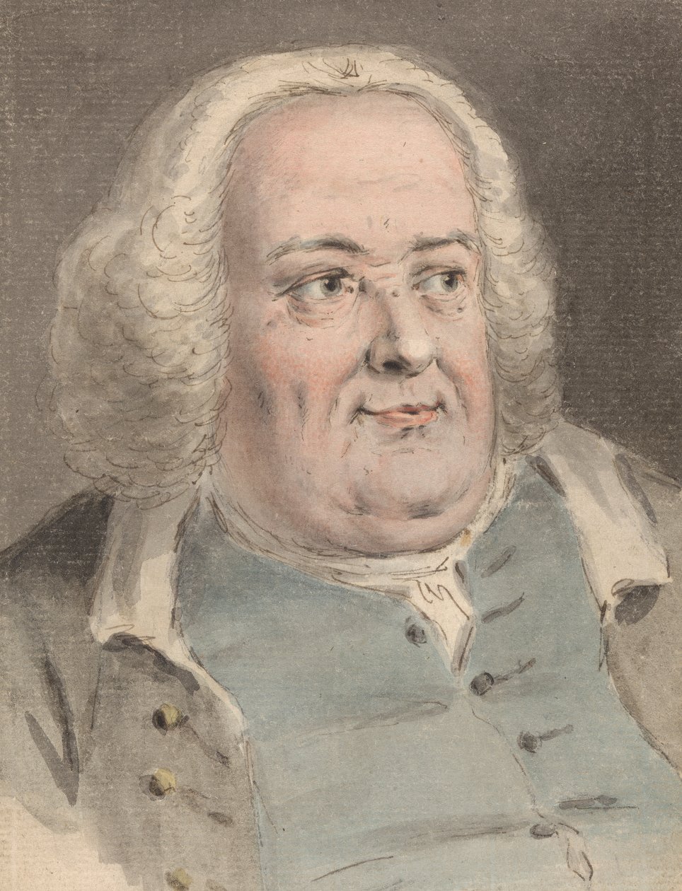 Portræt af en mand med en dobbelthage af Louis Philippe Boitard