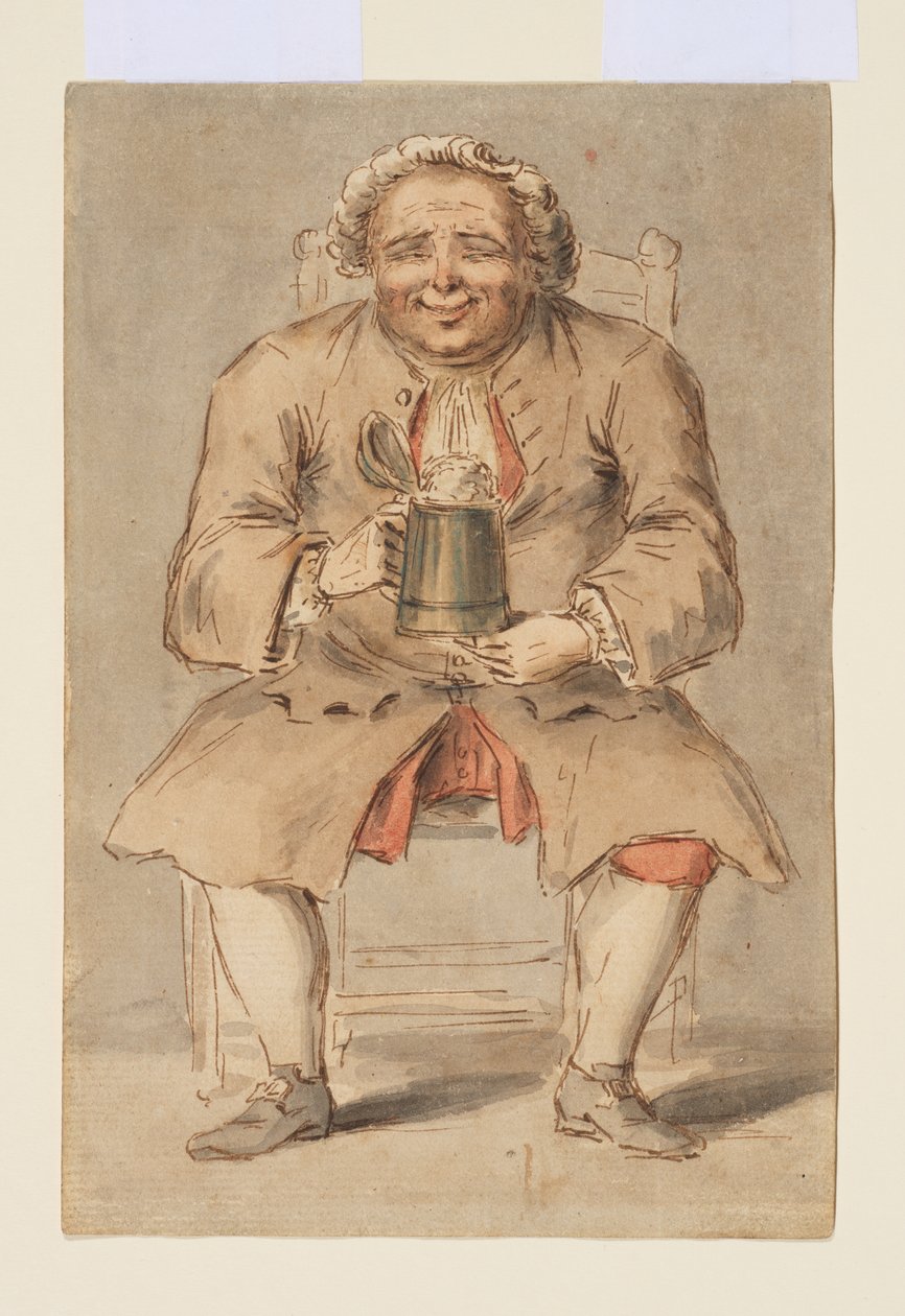 Istuva mies, jolla on tankardi af Louis Philippe Boitard